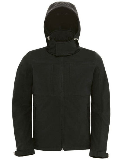 B&C Men's Hooded 3-Layer Softshell - Black