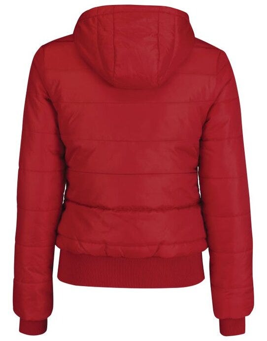 B&C Women Superhood Puffer Bomber Jacket - Red