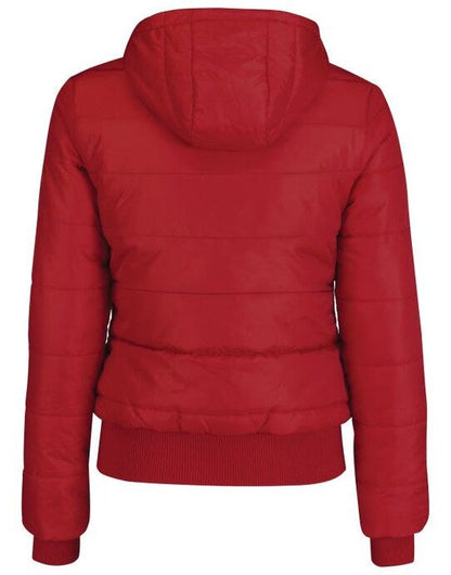 B&C Women Superhood Puffer Bomber Jacket - Red