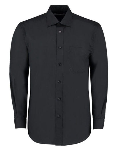 Kustom Kit Men LS Classic Business Shirt - Black