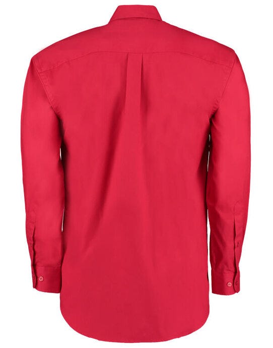 Kustom Kit Mens LS Classic Oxford Shirt - Red
