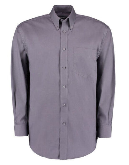 Kustom Kit Mens LS Classic Oxford Shirt - Charcoal