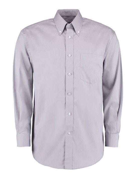 Kustom Kit Mens LS Classic Oxford Shirt - Silver Grey