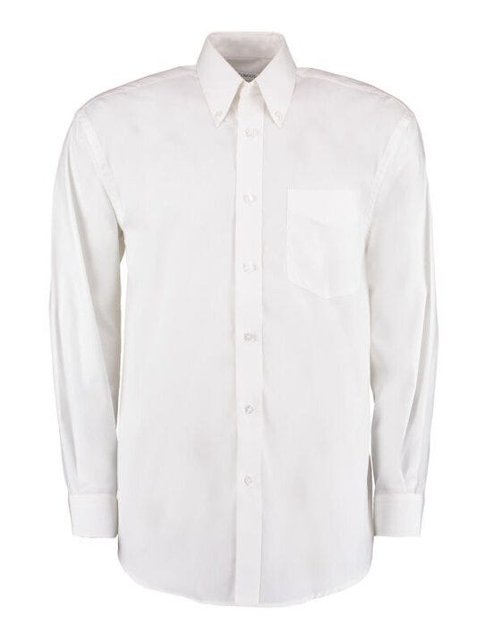 Kustom Kit Mens LS Classic Oxford Shirt - White