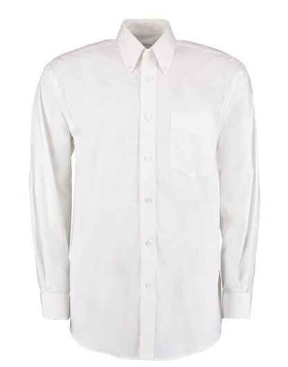 Kustom Kit Mens LS Classic Oxford Shirt - White