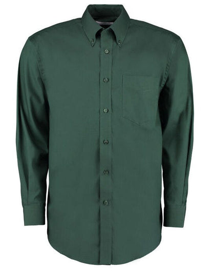 Kustom Kit Mens LS Classic Oxford Shirt - Bottle Green