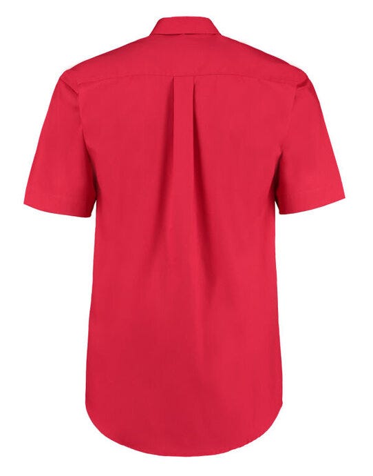 Kustom Kit Mens SS Classic Oxford Shirt - Red