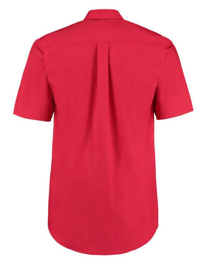 Kustom Kit Mens SS Classic Oxford Shirt - Red
