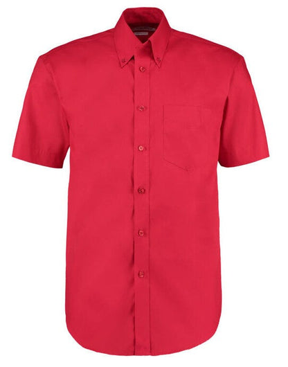Kustom Kit Mens SS Classic Oxford Shirt - Red