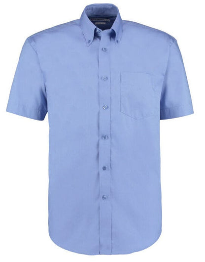 Kustom Kit Mens SS Classic Oxford Shirt - Mid Blue