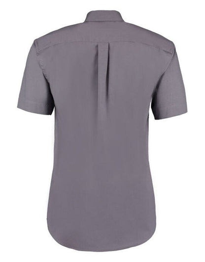Kustom Kit Mens SS Classic Oxford Shirt - Charcoal