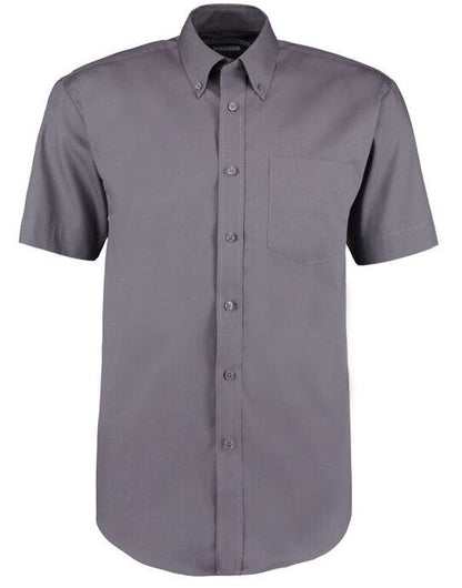 Kustom Kit Mens SS Classic Oxford Shirt - Charcoal