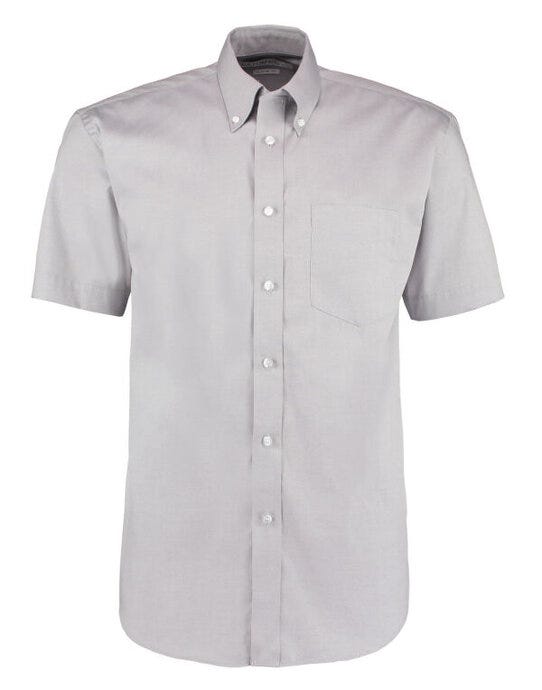 Kustom Kit Mens SS Classic Oxford Shirt - Silver Grey