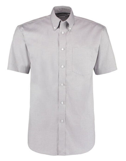 Kustom Kit Mens SS Classic Oxford Shirt - Silver Grey