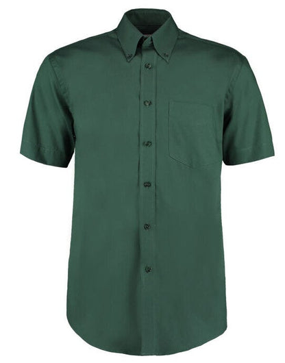 Kustom Kit Mens SS Classic Oxford Shirt - Bottle Green