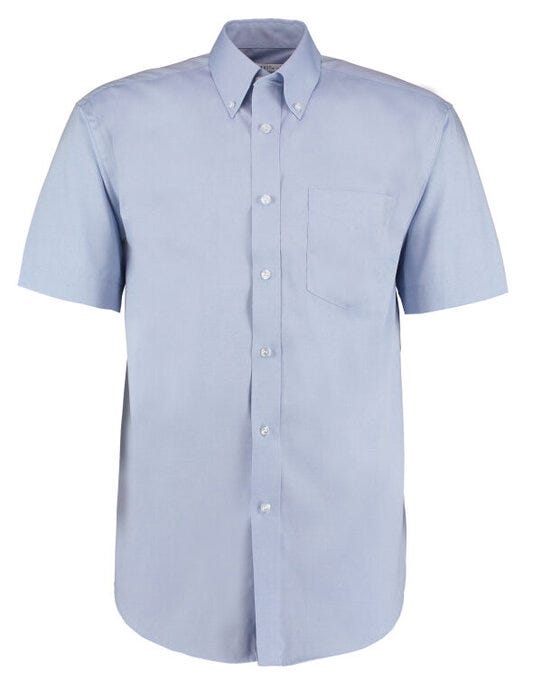 Kustom Kit Mens SS Classic Oxford Shirt - Light Blue