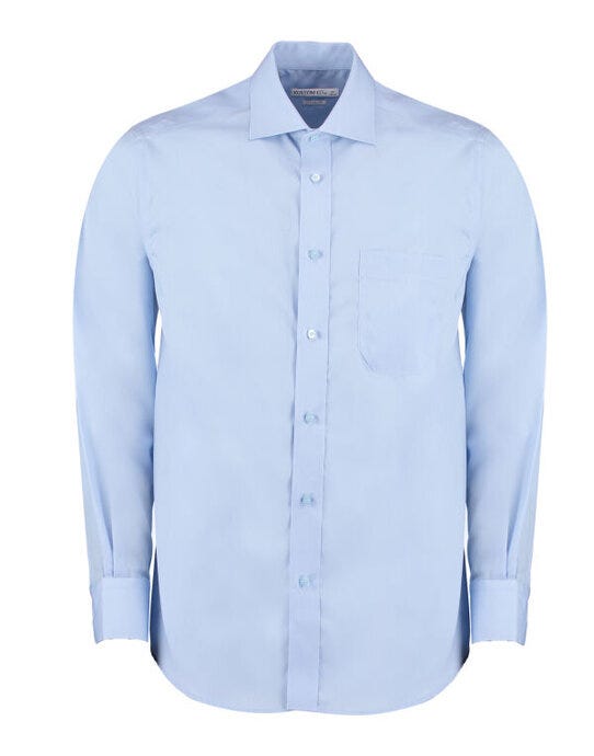 Kustom Kit Mens LS Non Iron Shirt - Light Blue