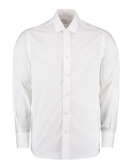 Kustom Kit Men LS Tailored Busines Shirt - White