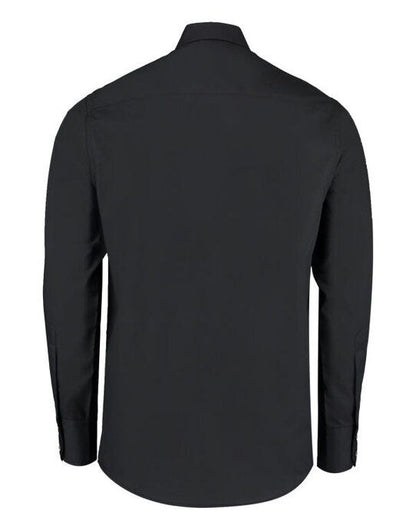 Kustom Kit Men LS Tailored Busines Shirt - Black