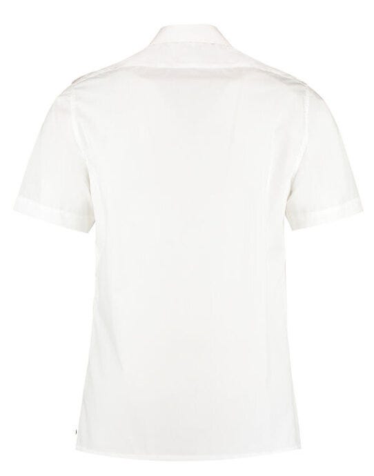 Kustom Kit Mens SS Tailored Pilot Shirt - White