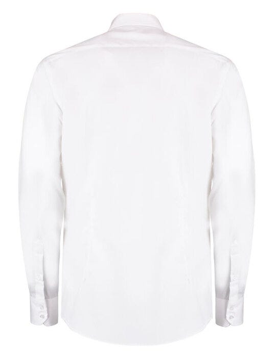 Kustom Kit Men LS Slim Oxford Twil Shirt - White