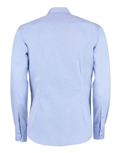 Kustom Kit Men LS Slim Oxford Twil Shirt - Light Blue
