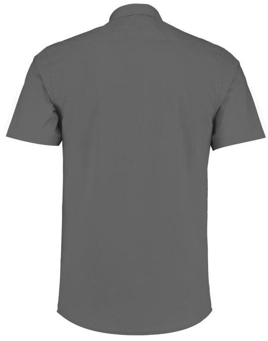 Kustom Kit Mens SS Tailored Poplin Shirt - Graphite
