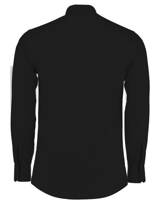 Kustom Kit Mens LS Tailored Poplin Shirt - Black