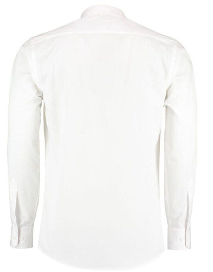 Kustom Kit Mens LS Tailored Poplin Shirt - White