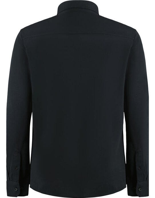 Kustom Kit Mens LS Superwash Pique Shirt - Black
