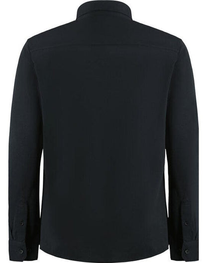 Kustom Kit Mens LS Superwash Pique Shirt - Black