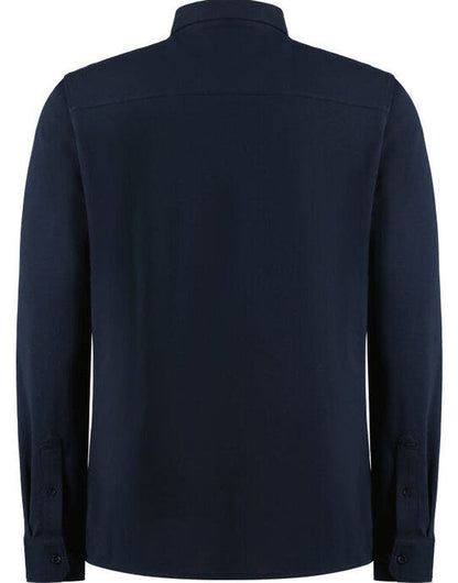 Kustom Kit Mens LS Superwash Pique Shirt - Navy