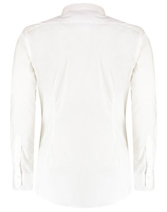 Kustom Kit Mens LS Stretch Oxford Shirt - White