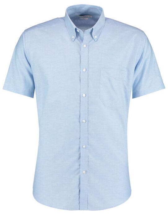 Kustom Kit Mens SS Slim Workwear Shirt - Light Blue
