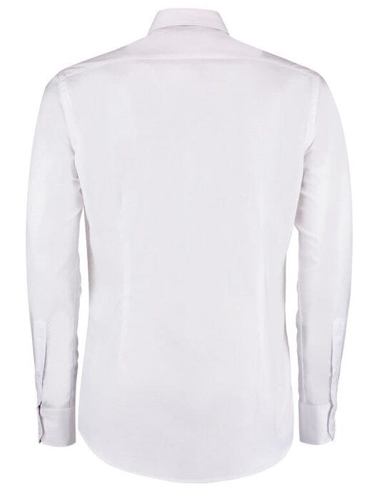 Kustom Kit Mens LS Slim Workwear Shirt - White