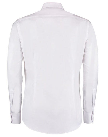Kustom Kit Mens LS Slim Workwear Shirt - White