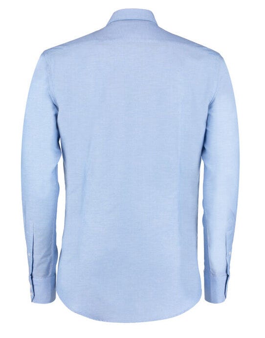 Kustom Kit Mens LS Slim Workwear Shirt - Light Blue