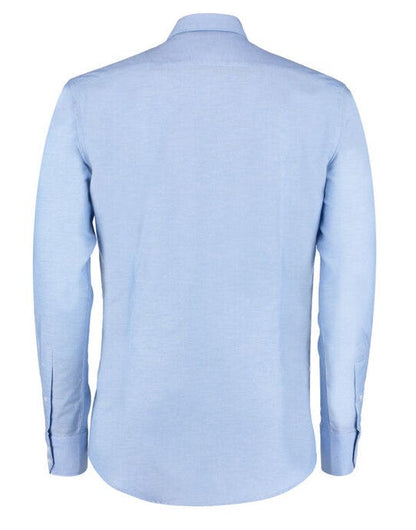 Kustom Kit Mens LS Slim Workwear Shirt - Light Blue