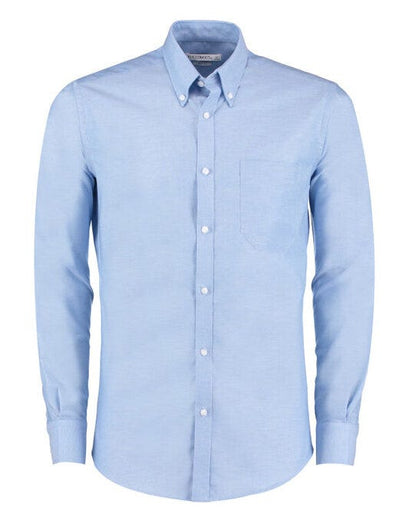 Kustom Kit Mens LS Slim Workwear Shirt - Light Blue