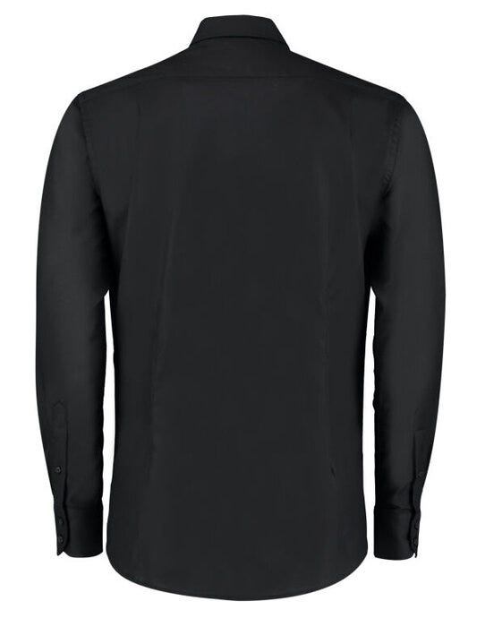 Kustom Kit Mens LS Slim Workwear Shirt - Black