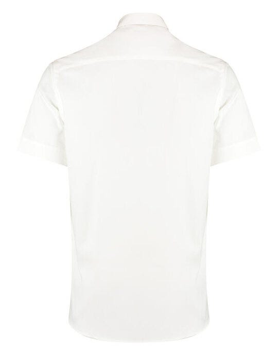 Kustom Kit Mens SS Tailored Oxford Shirt - White
