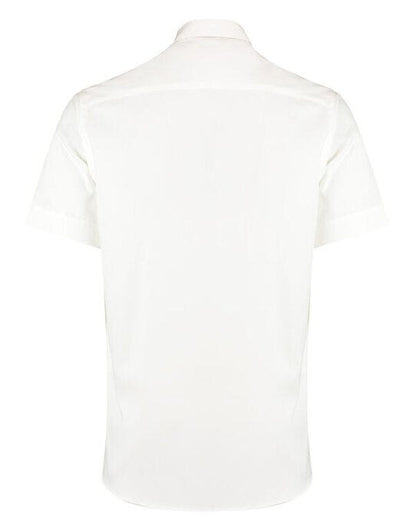 Kustom Kit Mens SS Tailored Oxford Shirt - White