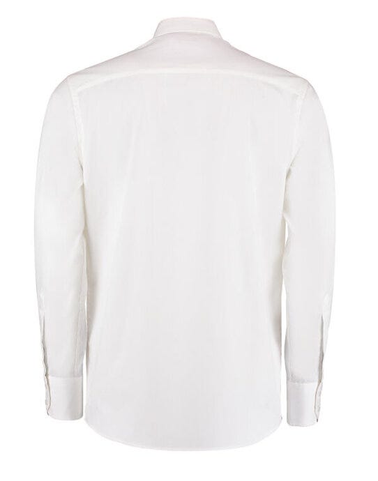Kustom Kit Mens LS Tailored Oxford Shirt - White
