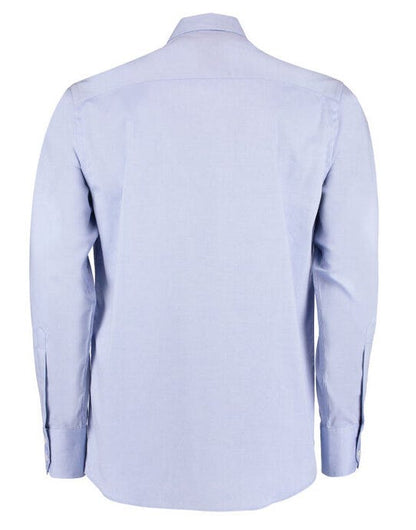 Kustom Kit Mens LS Tailored Oxford Shirt - Light Blue