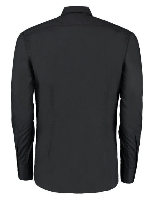 Kustom Kit Mens LS Slim Business Shirt - Black