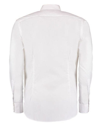 Kustom Kit Mens LS Slim Business Shirt - White