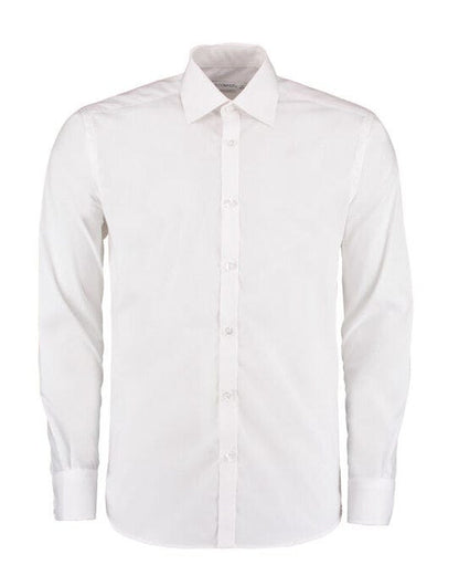 Kustom Kit Mens LS Slim Business Shirt - White