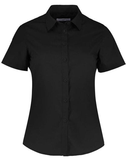 Kustom Kit Lady SS Tailored Poplin Shirt - Black