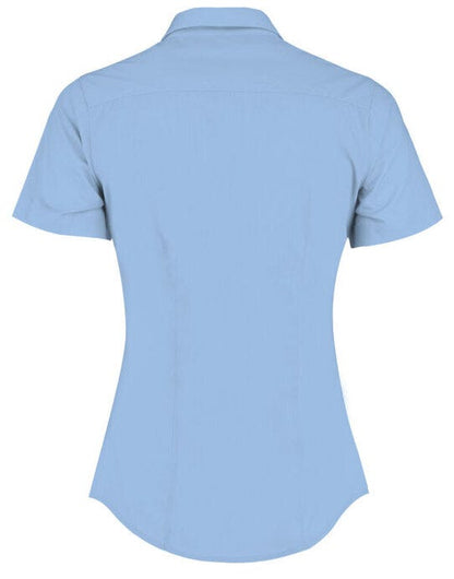 Kustom Kit Lady SS Tailored Poplin Shirt - Light Blue