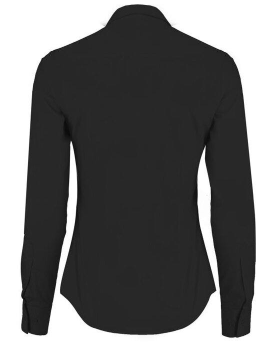 Kustom Kit Lady LS Tailored Poplin Shirt - Black